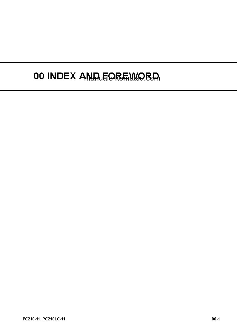 Protected: PC210-11(GBR) S/N 500007-UP Shop (repair) manual (English)