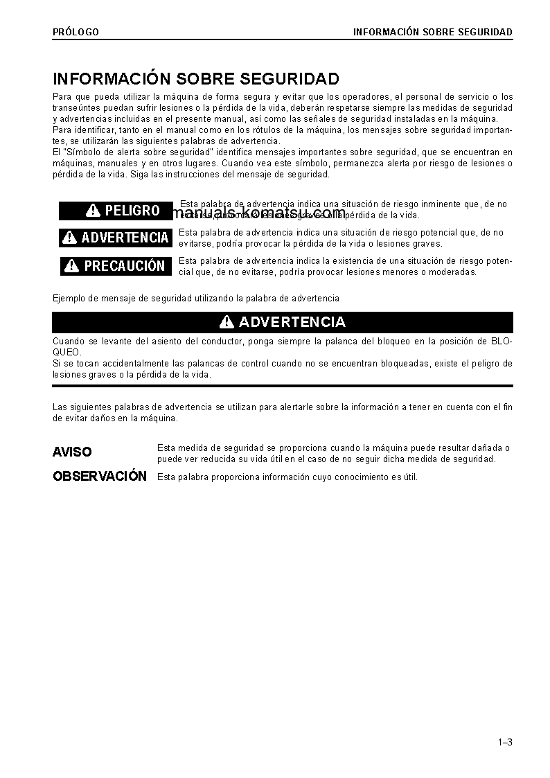 Protected: PC228USLC-10(GBR) S/N 1149-UP Operation manual (Spanish)