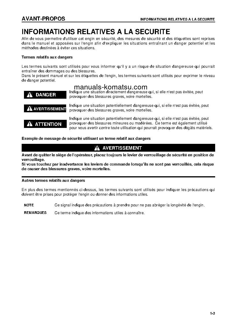 Protected: PC160LC-7(GBR)-K S/N K40972-UP Operation manual (French)