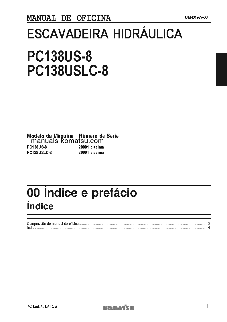 Protected: PC138US-8(GBR) S/N 20001-UP Shop (repair) manual (Portuguese)