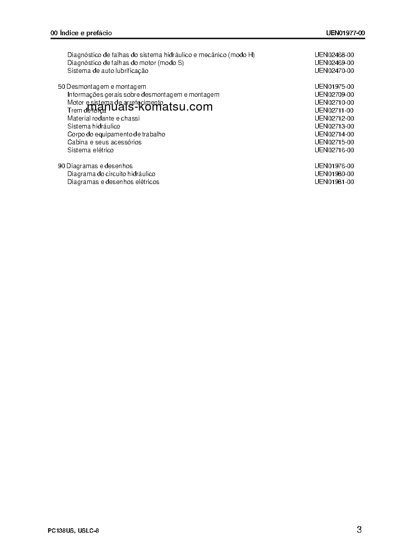 Protected: PC138US-8(GBR) S/N 20001-UP Shop (repair) manual (Portuguese)