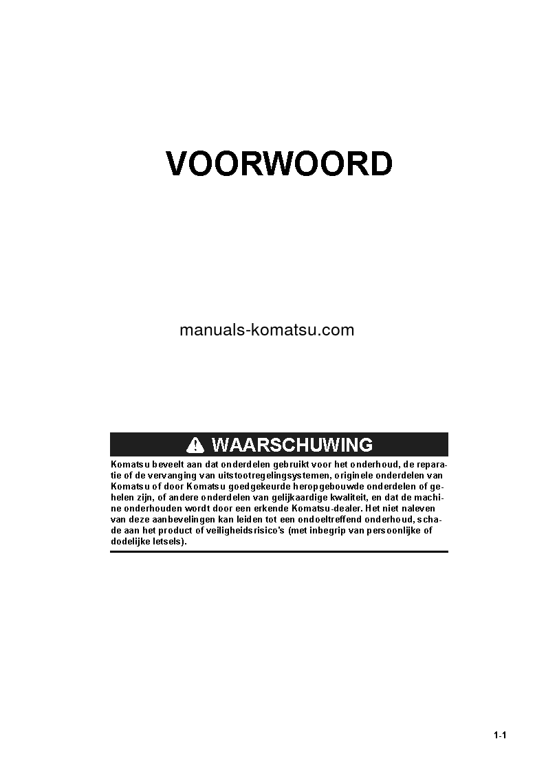Protected: PC210-11(GBR) S/N K70001-UP Operation manual (Dutch)