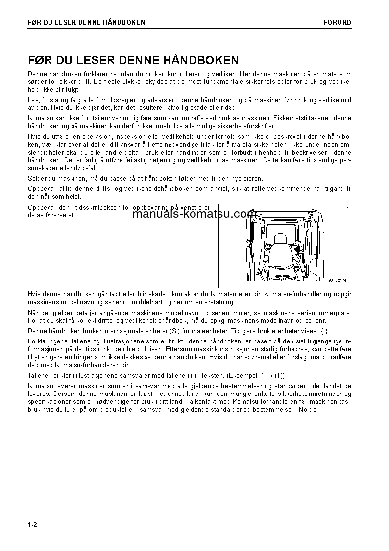 Protected: PC210-11(GBR) S/N K70001-UP Operation manual (Norwegian)