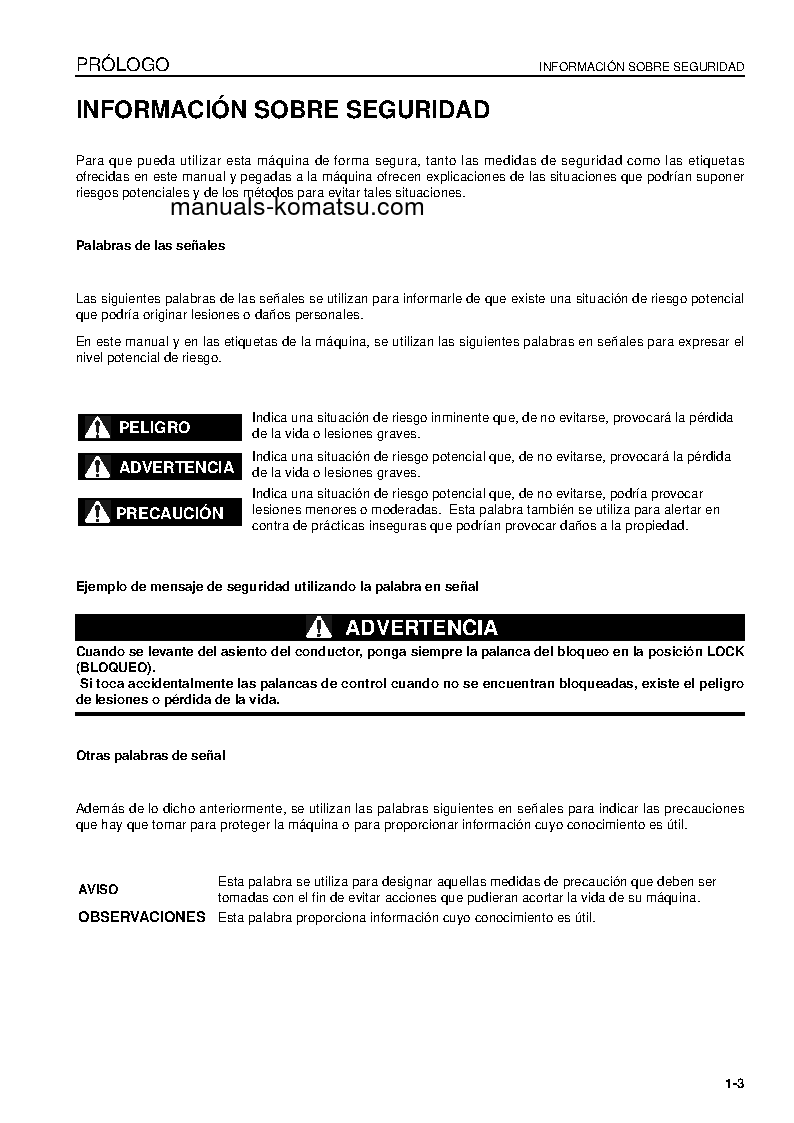 Protected: PC130-8(GBR) S/N 80001-UP Operation manual (Spanish)