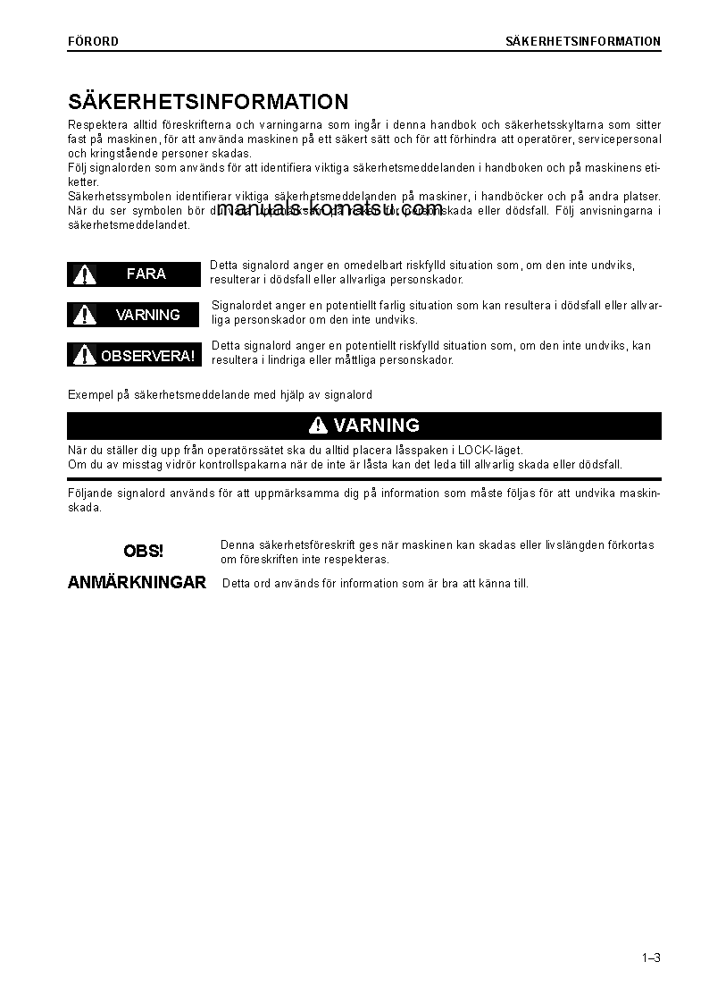 Protected: PC228USLC-10(GBR) S/N 1149-UP Operation manual (Swedish)