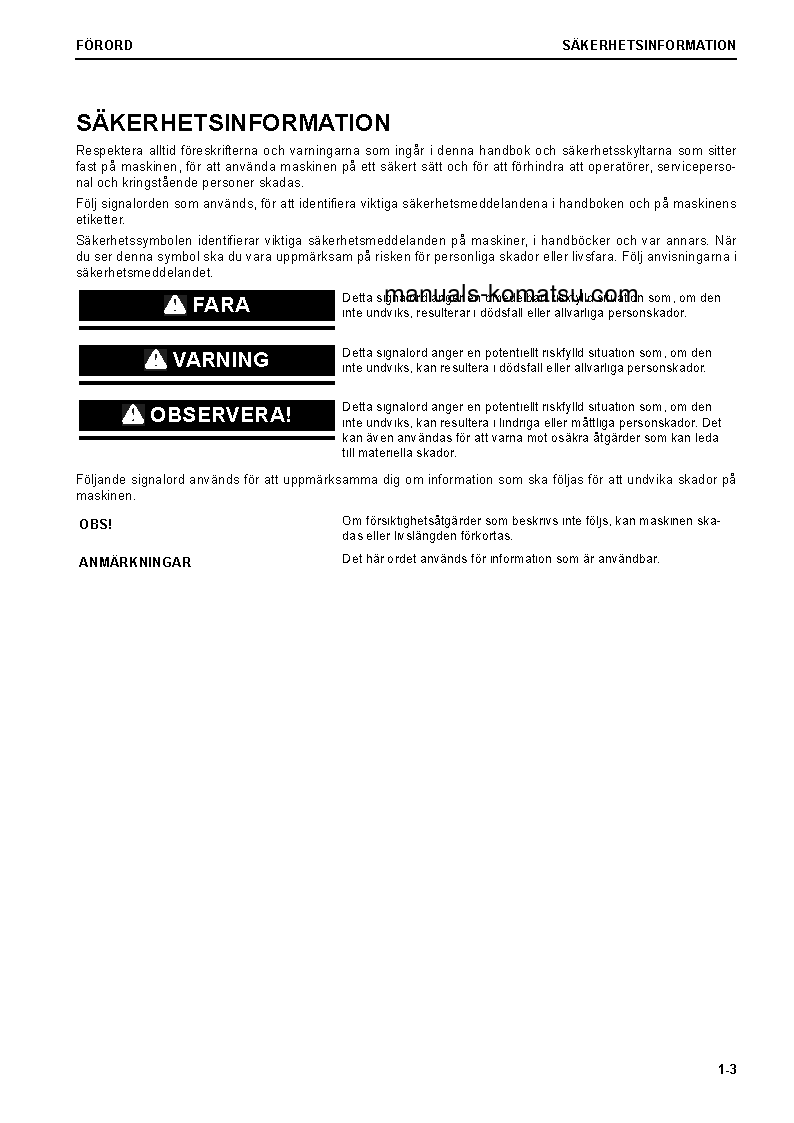 Protected: PC240NLC-11(GBR) S/N 95001-UP Operation manual (Swedish)