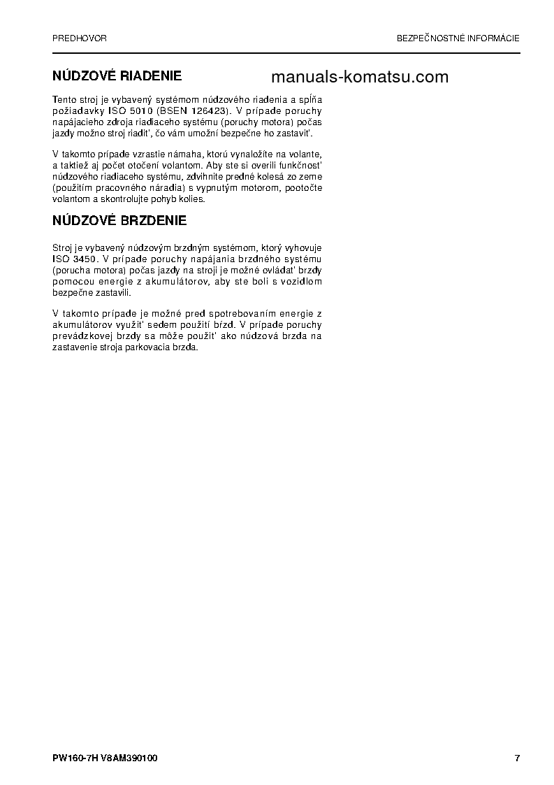 Protected: PW160-7(DEU) S/N H50051-UP Operation manual (Slovak)