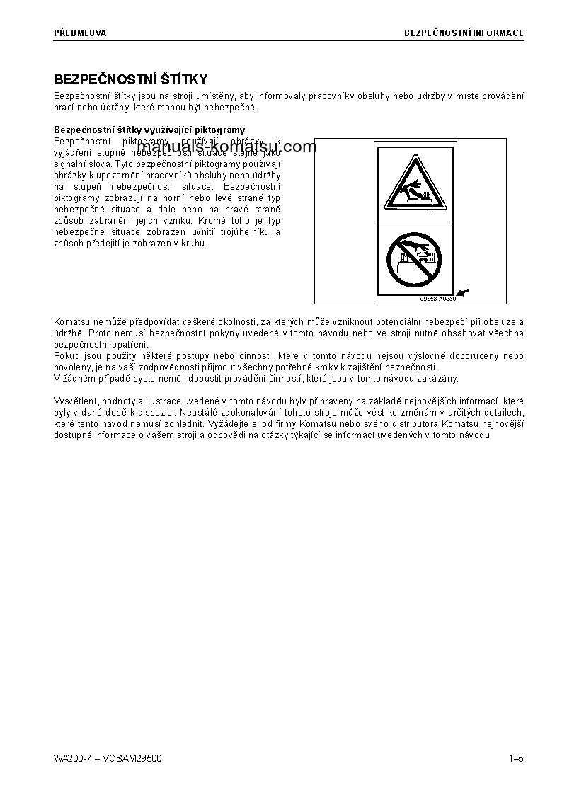 Protected: WA200-7(DEU) S/N H01051-UP Operation manual (Czech)