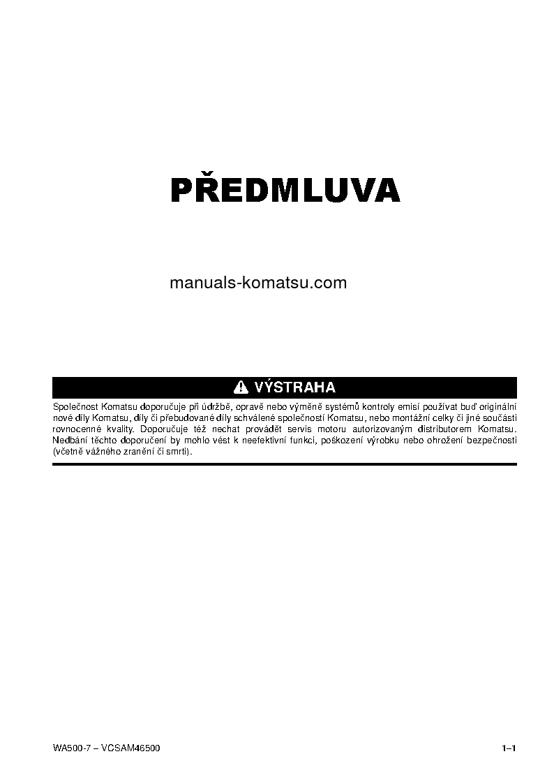 Protected: WA500-7(DEU) S/N H62051-AND UP Operation manual (Czech)