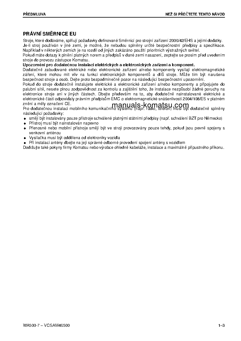 Protected: WA500-7(DEU) S/N H62051-AND UP Operation manual (Czech)