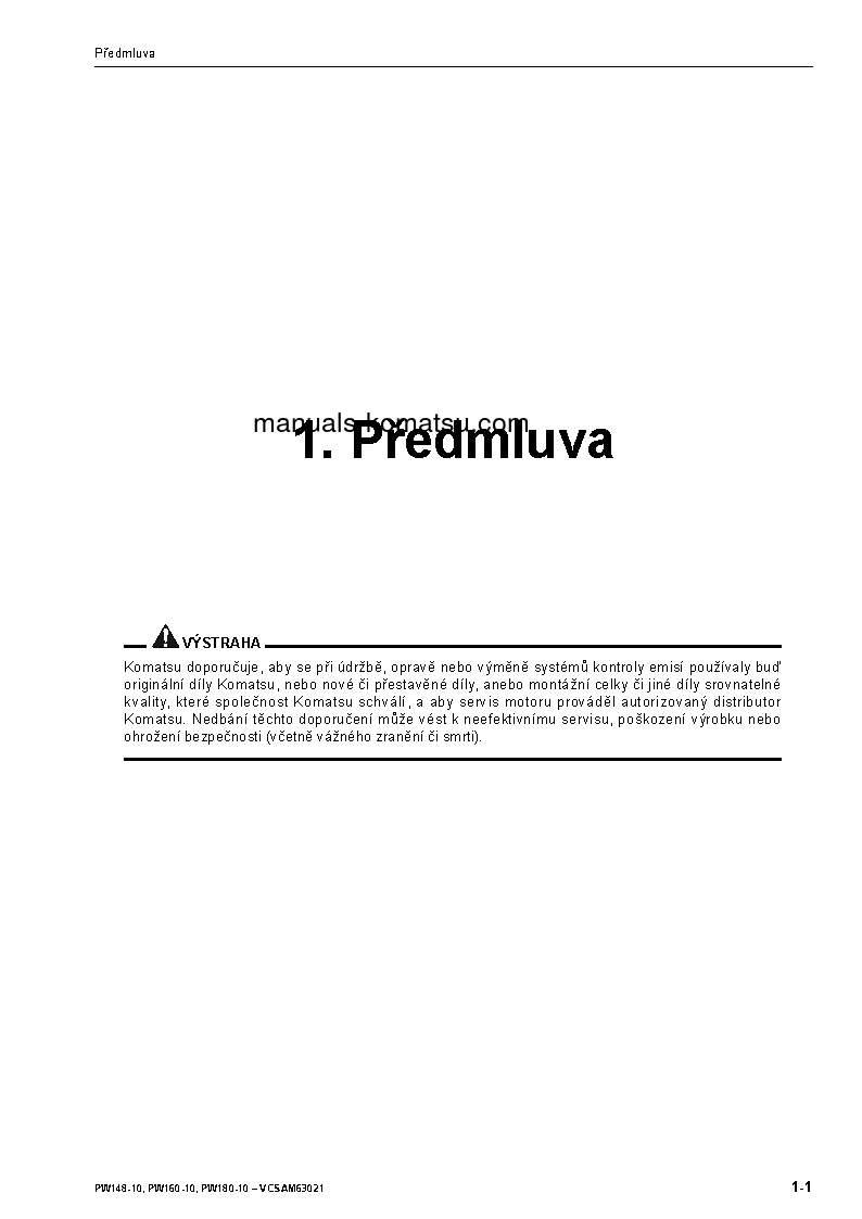 Protected: PW148-10(DEU) S/N H52051-UP Operation manual (Czech)