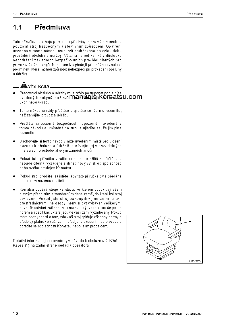 Protected: PW148-10(DEU) S/N H52051-UP Operation manual (Czech)