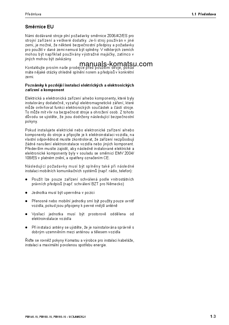 Protected: PW148-10(DEU) S/N H52051-UP Operation manual (Czech)