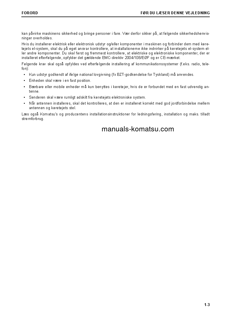 Protected: WA470-8(DEU) S/N H55051-UP Operation manual (Danish)