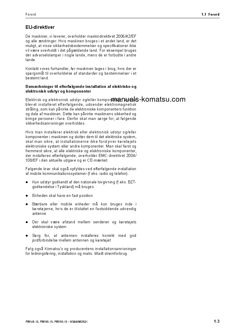 Protected: PW180-10(DEU) S/N H60051-UP Operation manual (Danish)