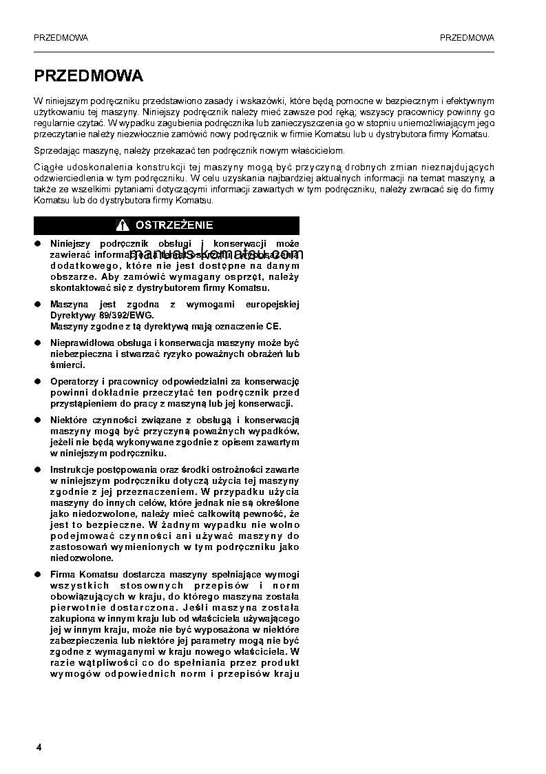 Protected: PW160-7(DEU) S/N H50051-UP Operation manual (Polish)