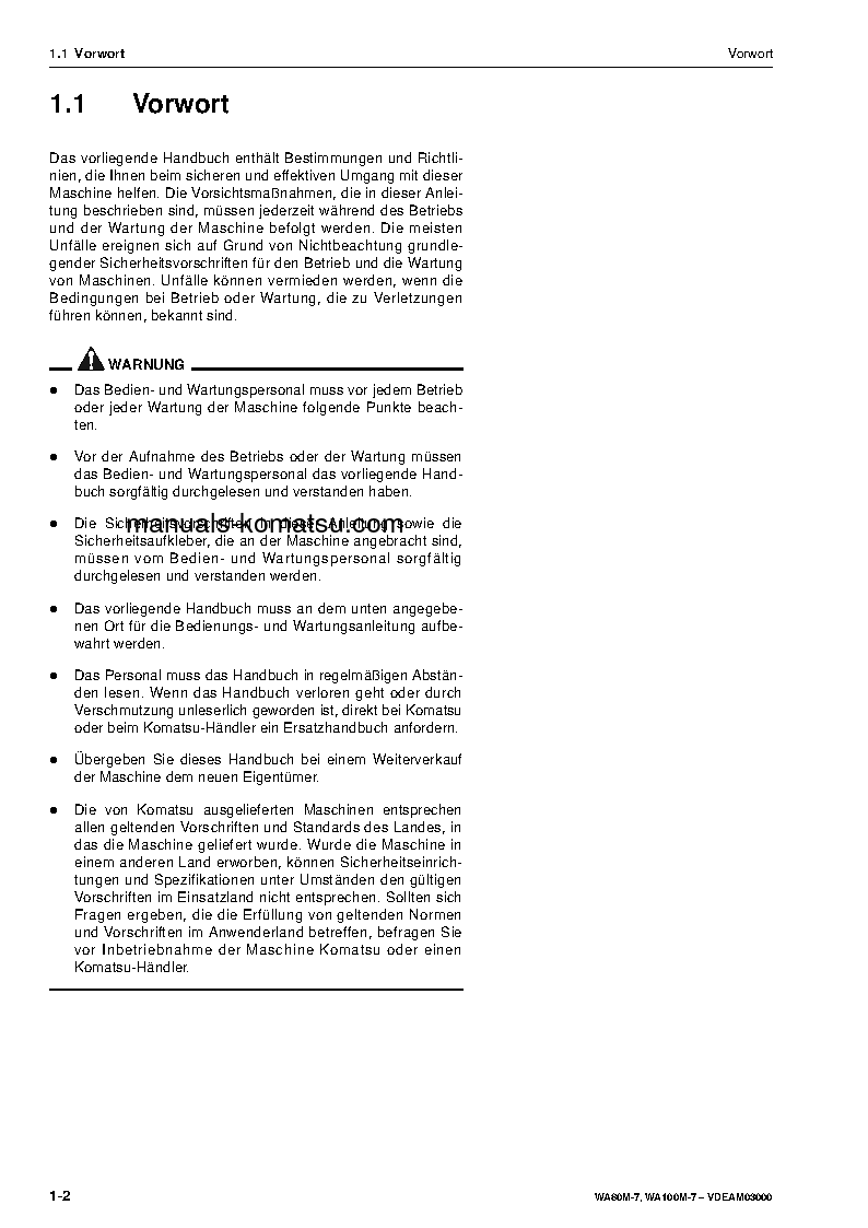 Protected: WA80M-7(DEU) S/N H62051-UP Operation manual (German)