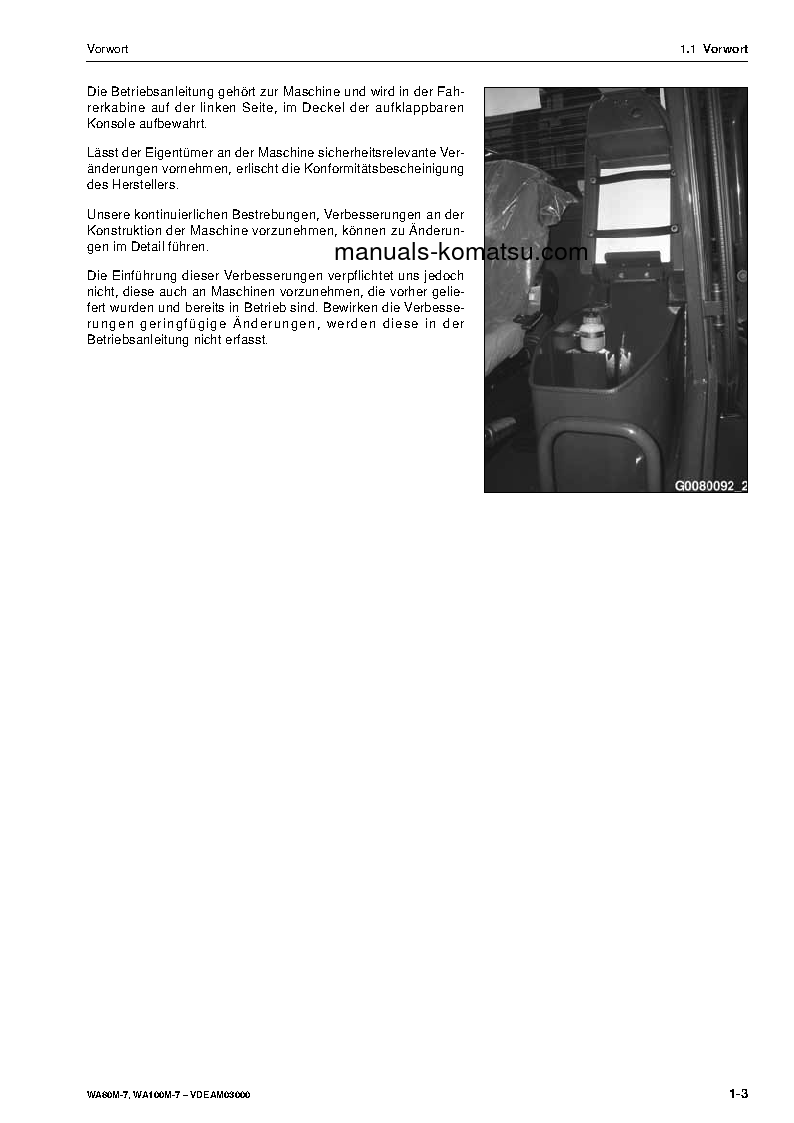 Protected: WA80M-7(DEU) S/N H62051-UP Operation manual (German)