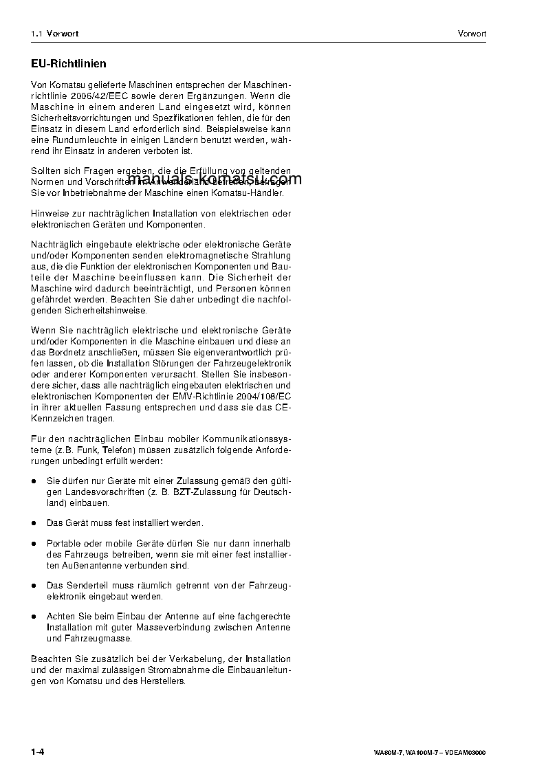 Protected: WA80M-7(DEU) S/N H62051-UP Operation manual (German)