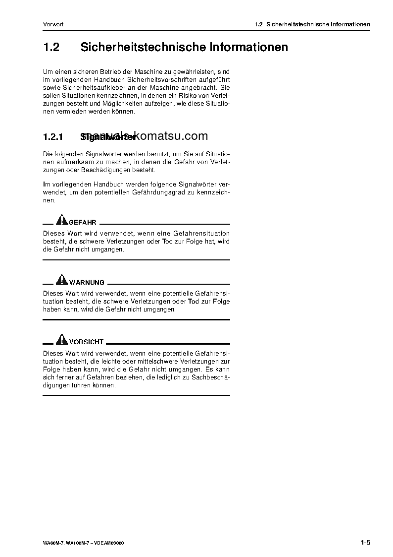 Protected: WA80M-7(DEU) S/N H62051-UP Operation manual (German)
