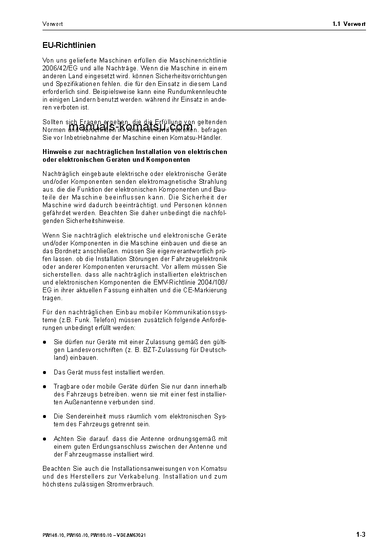 Protected: PW160-10(DEU) S/N H62051-UP Operation manual (German)