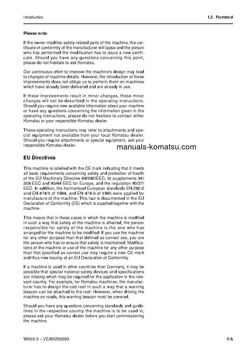 Protected: WA65-5(DEU)-WA S/N H50051-UP Operation manual (English)