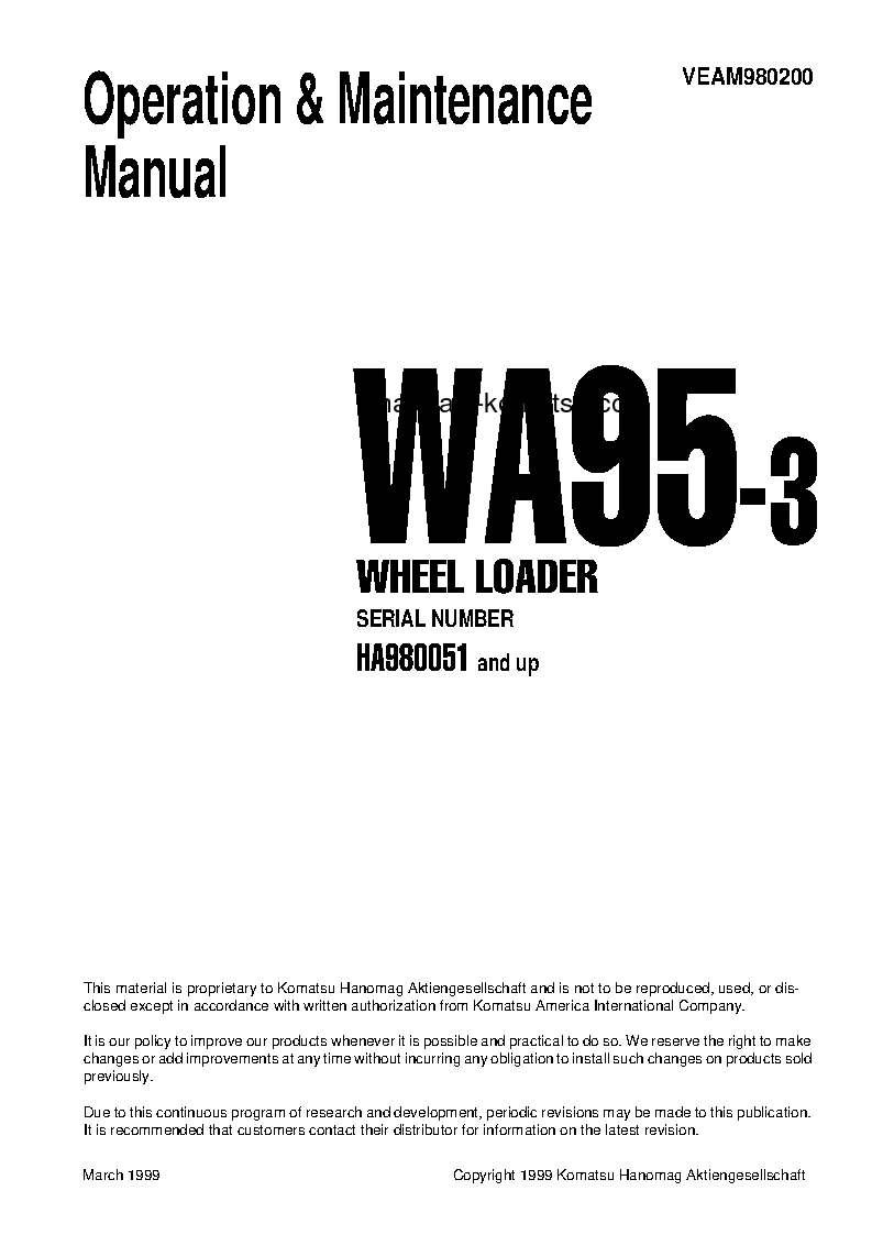 Protected: WA95-3(DEU)-30KM OPTIONS S/N HA980051-HA980117 Operation manual (English)