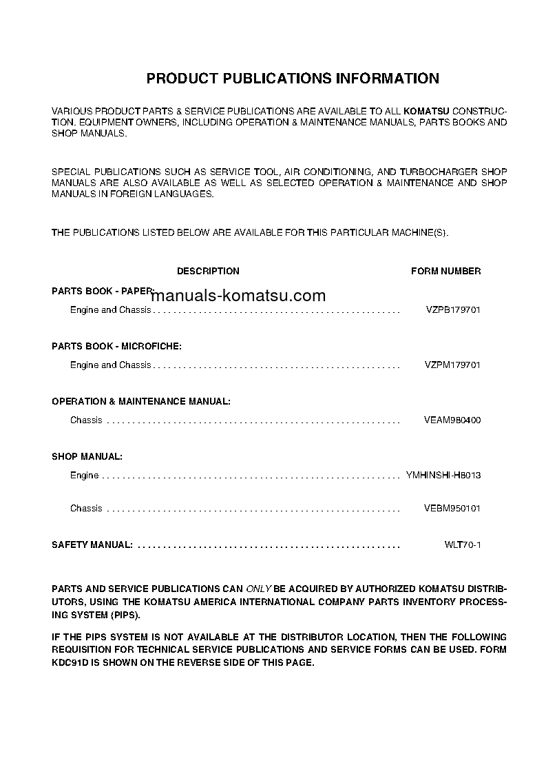 Protected: WA95-3(DEU)-30KM OPTIONS S/N HA980118-HA980375 Operation manual (English)