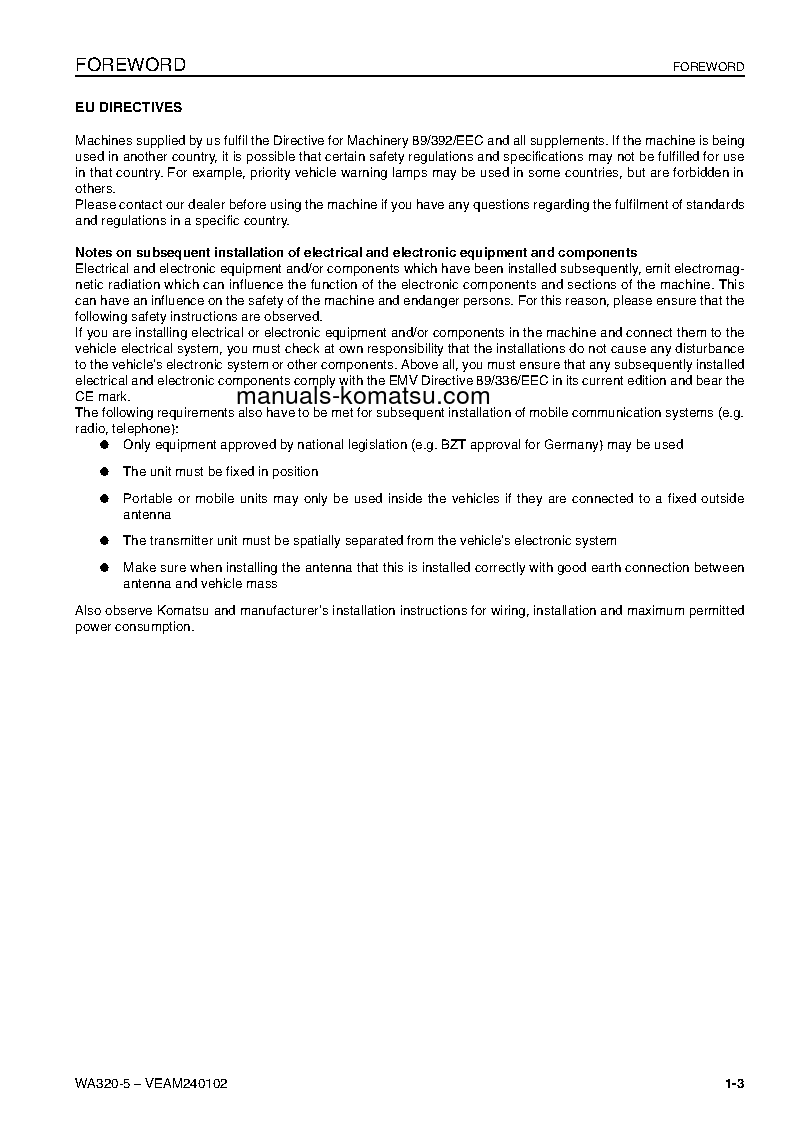 Protected: WA320-5(DEU)-H S/N H50051-H50187 Operation manual (English)