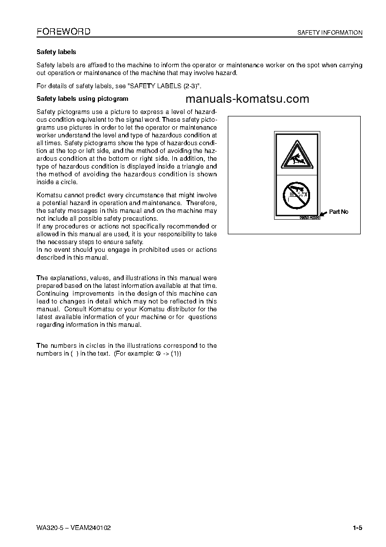 Protected: WA320-5(DEU)-H S/N H50051-H50187 Operation manual (English)
