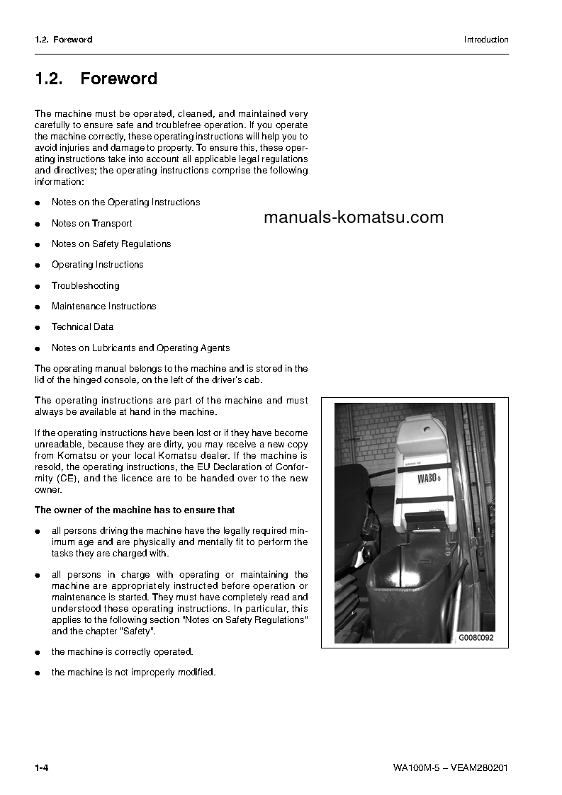 Protected: WA100M-5(DEU) S/N H50051-UP Operation manual (English)