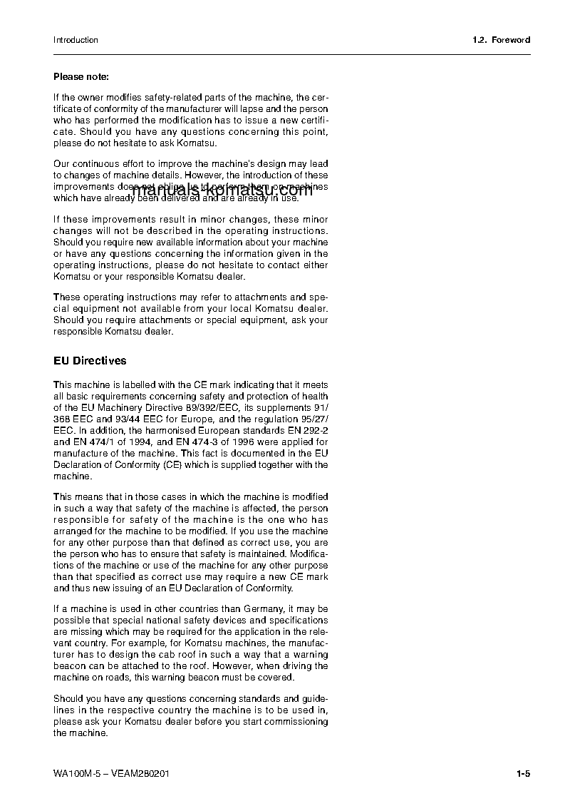 Protected: WA100M-5(DEU) S/N H50051-UP Operation manual (English)