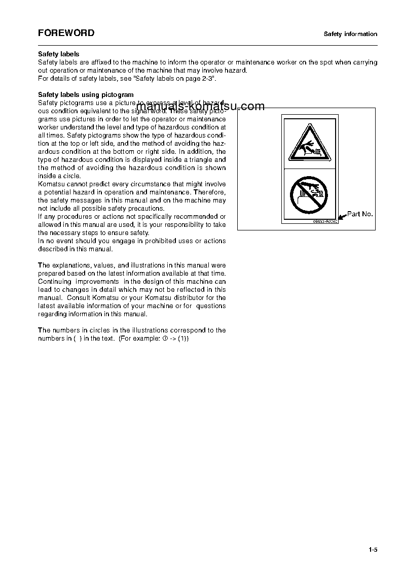 Protected: WA250PT-5(DEU)-H S/N H60134-UP Operation manual (English)