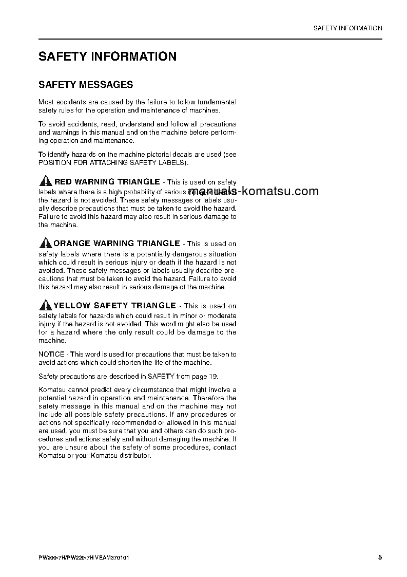 Protected: PW200-7(DEU) S/N H50051-UP Operation manual (English)