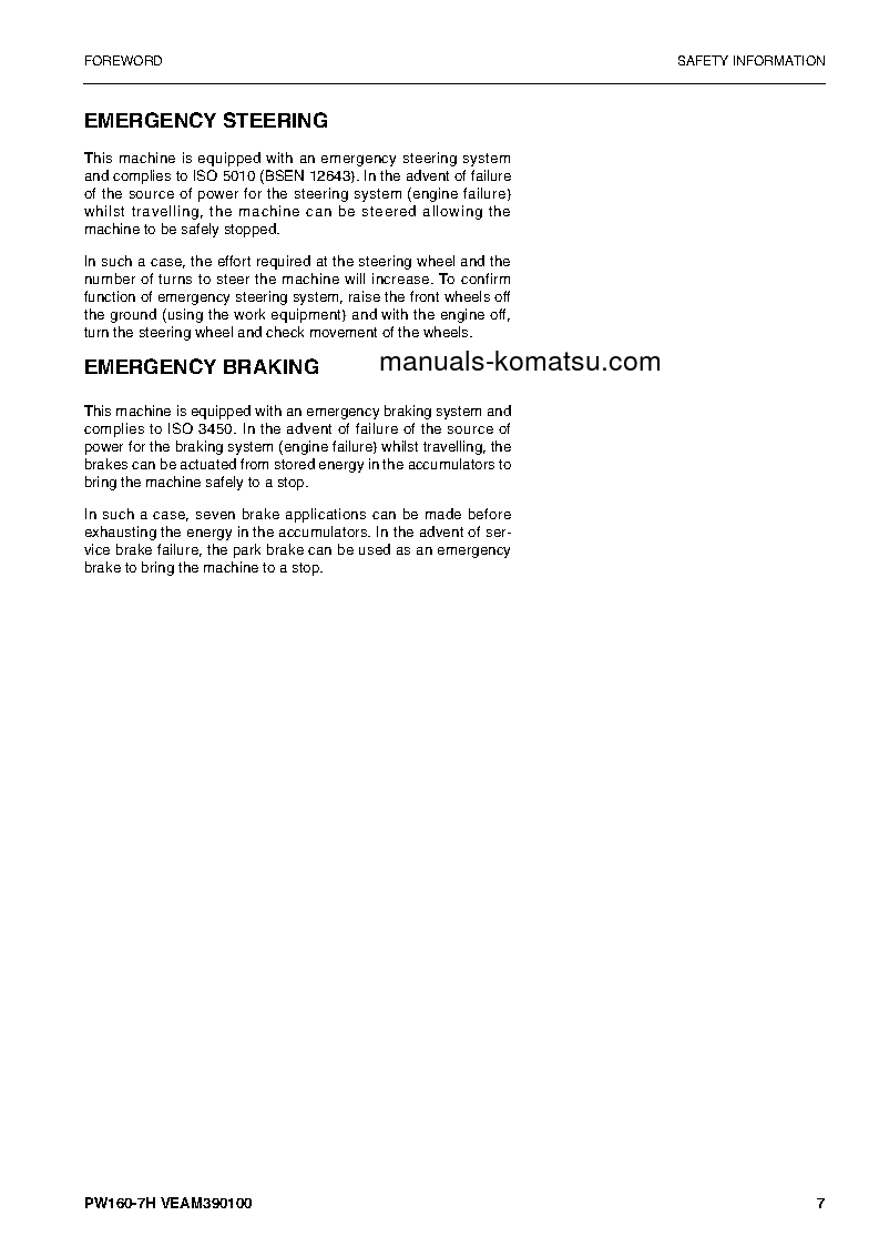 Protected: PW160-7(DEU) S/N H50051-UP Operation manual (English)