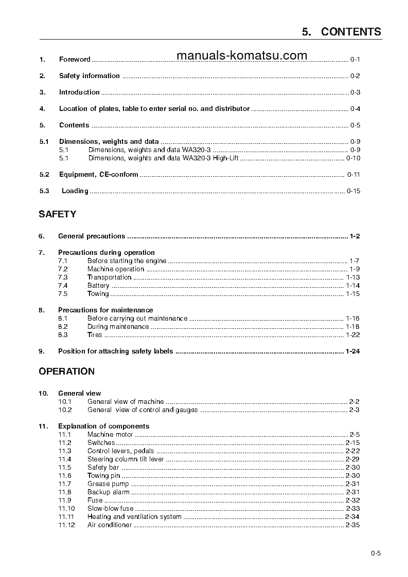 Protected: WA320-3(DEU)-H S/N WA320H20561-WA320H20710 Operation manual (English)