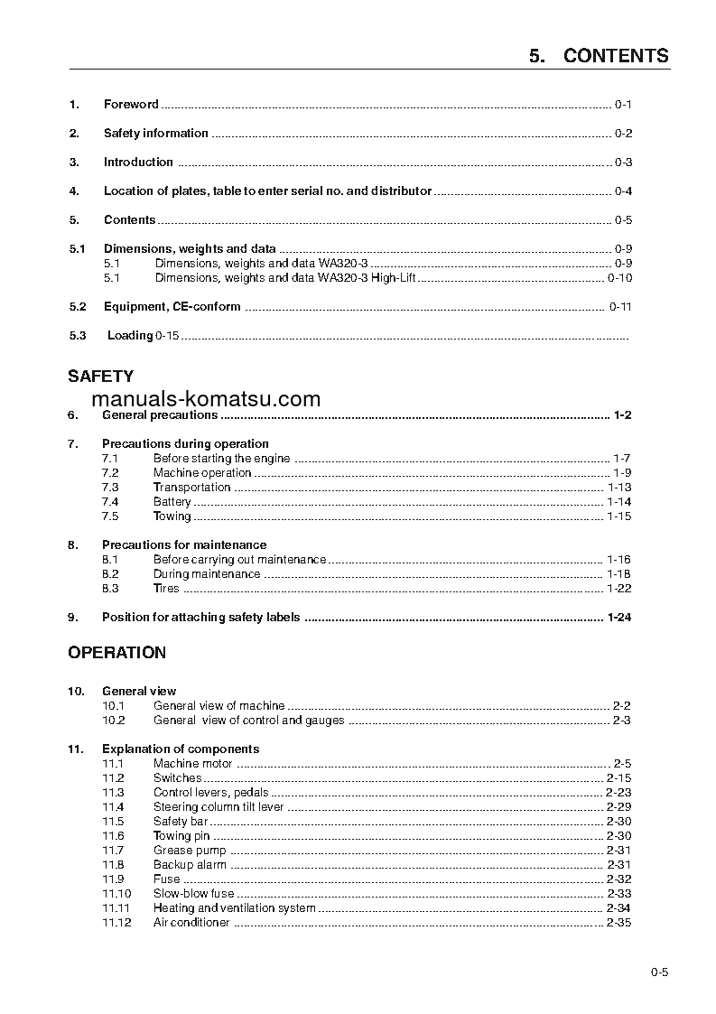 Protected: WA320-3(DEU)-H S/N WA320H20711-WA320H20854 Operation manual (English)
