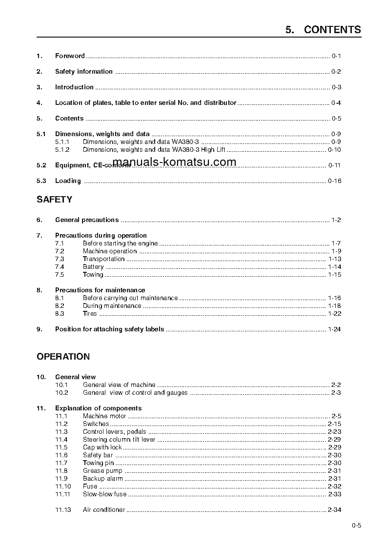 Protected: WA380-3(DEU)-H S/N WA380H20501-WA380H20836 Operation manual (English)