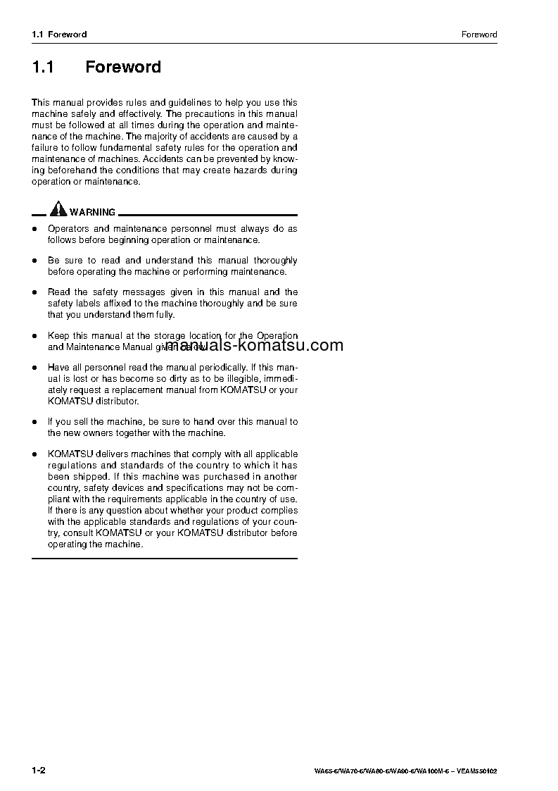 Protected: WA70-6(DEU) S/N H60051-UP Operation manual (English)