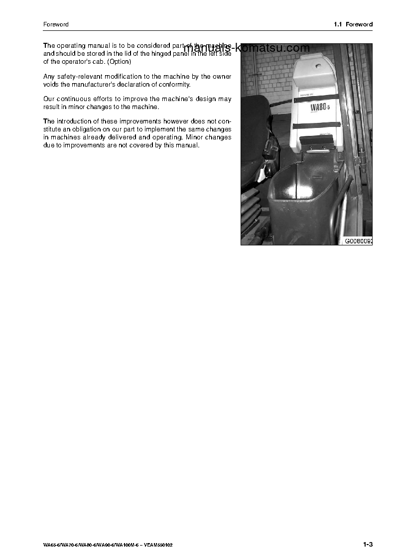 Protected: WA70-6(DEU) S/N H60051-UP Operation manual (English)