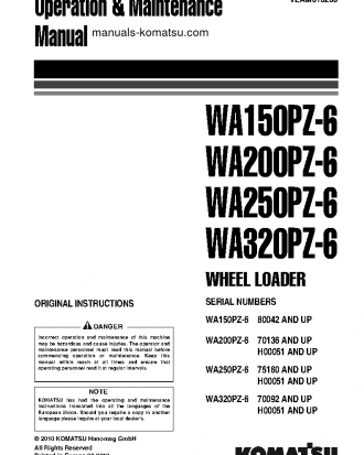 WA200PZ-6(DEU) S/N 70136-UP Operation manual (English)