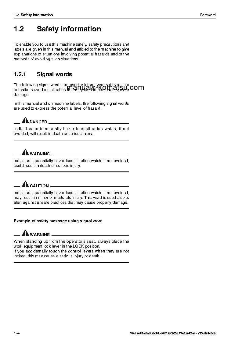 Protected: WA200PZ-6(DEU) S/N H00051-UP Operation manual (English)