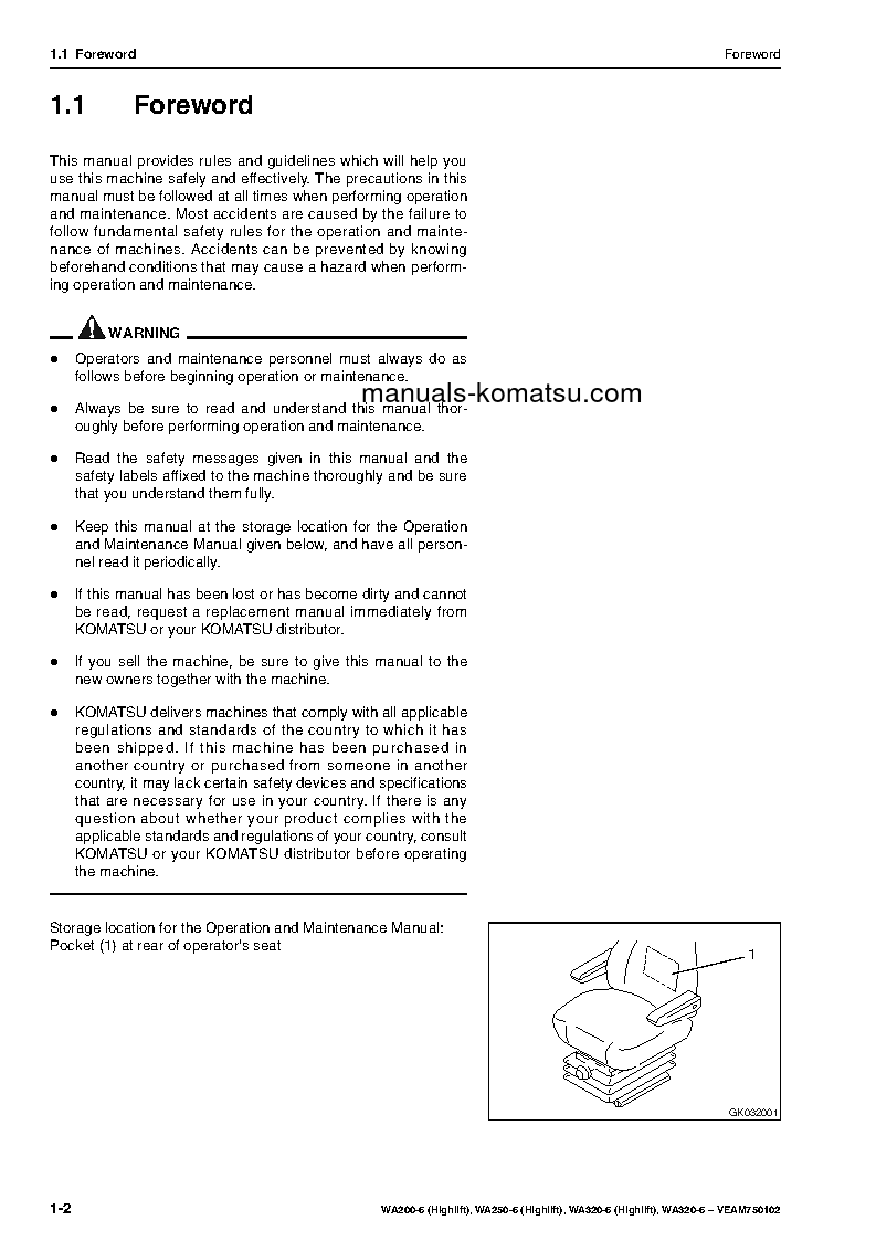Protected: WA320-6(DEU) S/N H62051-UP Operation manual (English)