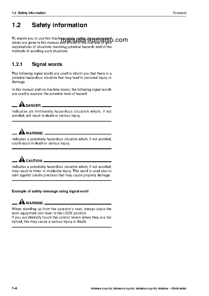 Protected: WA320-6(DEU) S/N H62051-UP Operation manual (English)