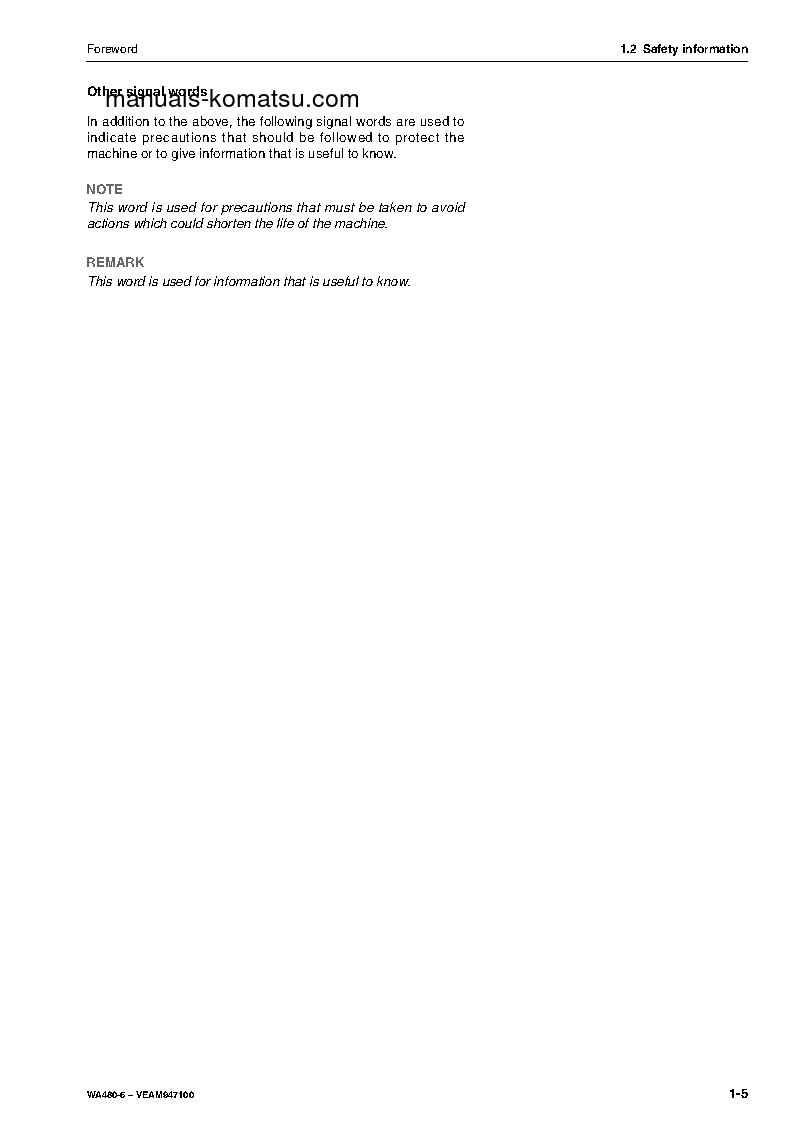 Protected: WA480-6(DEU) S/N H60051-UP Operation manual (English)