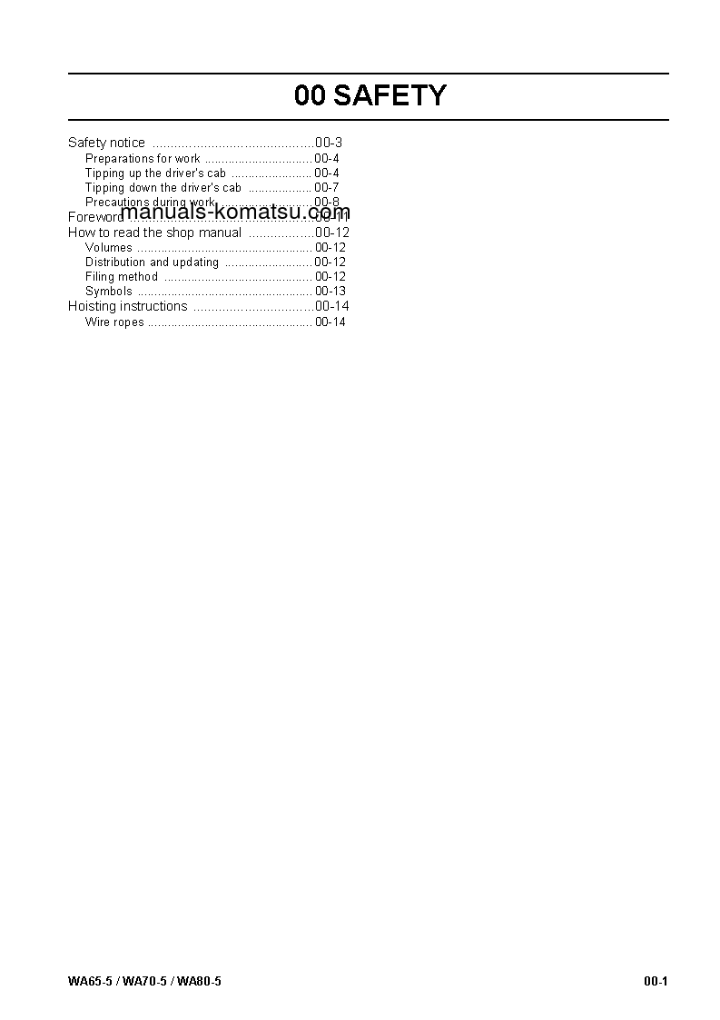 Protected: WA70-5(DEU)-WA S/N H50051-UP Shop (repair) manual (English)