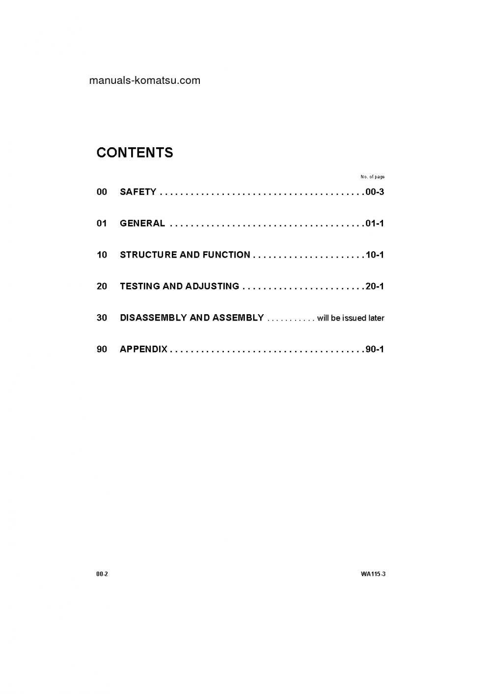 Protected: WA115-3(DEU) S/N H30051-UP Shop (repair) manual (English)