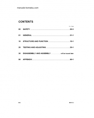 WA115-3(DEU) S/N H30051-UP Shop (repair) manual (English)