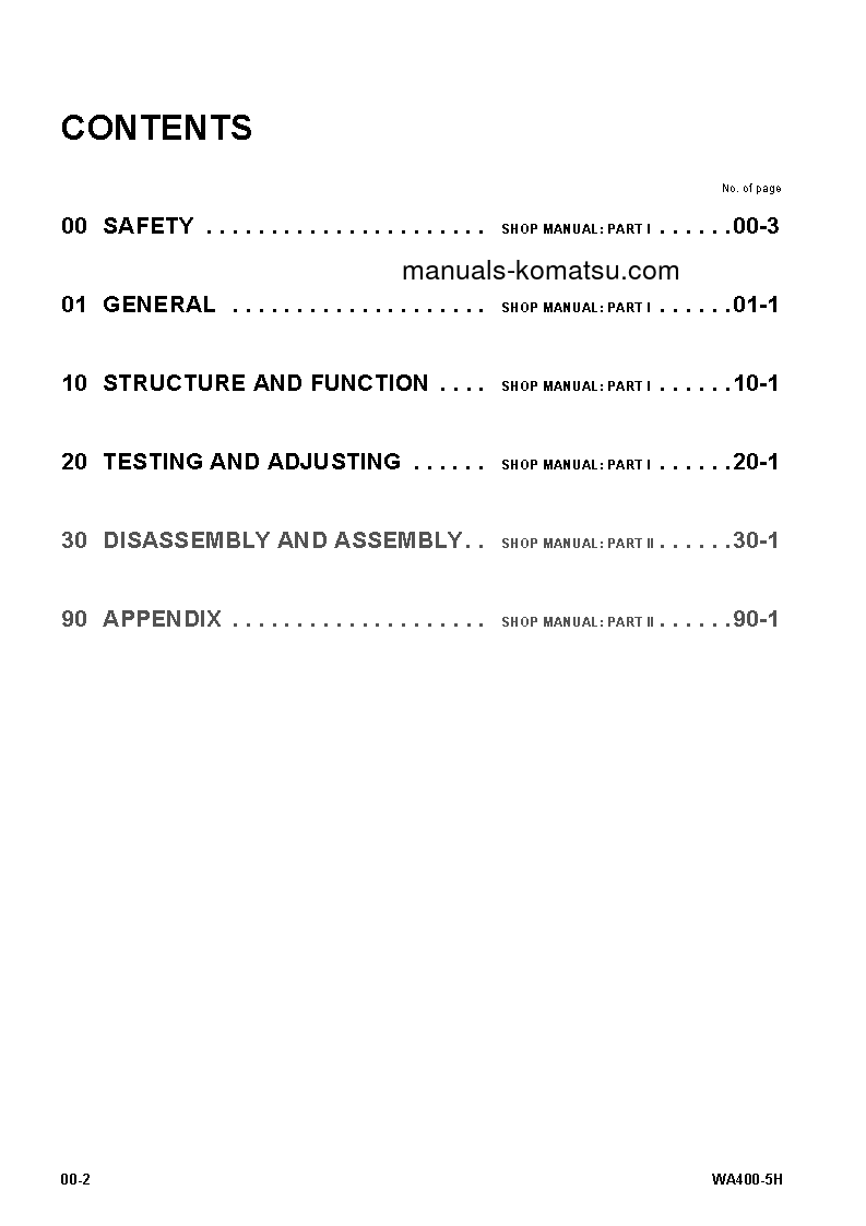 Protected: WA400-5(DEU)-H S/N H50051-UP Shop (repair) manual (English)