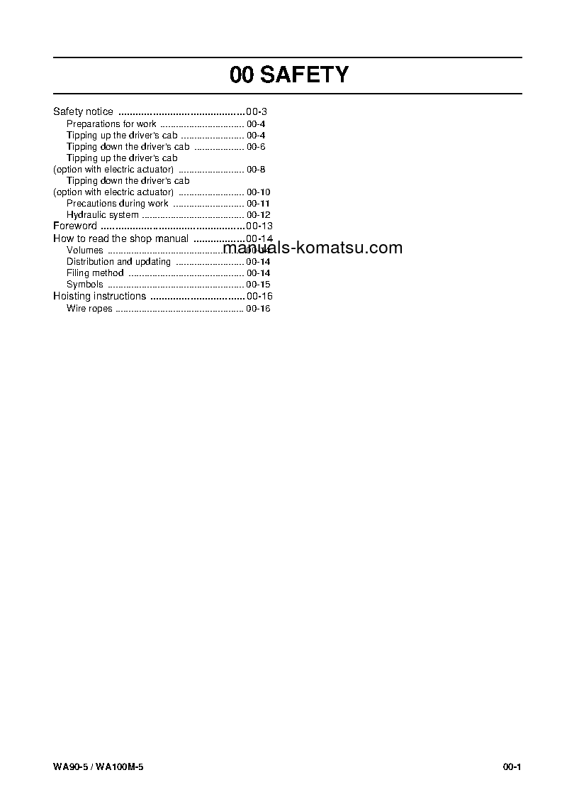 Protected: WA100M-5(DEU) S/N 50051-UP Shop (repair) manual (English)